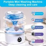 Underwear Washer, Portable Mini Washing Machine, Upgraded Mini Washings Machines, Rechargeable Cordless Washing-Machine, Laundry Cup for Bra, Underwear, Socks (1.5L white) - Image 3