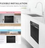 COMFEE’ Countertop Dishwasher, Energy Star Portable Dishwasher, 6 Place Settings & 8 Washing Programs, Speed, Baby-Care, ECO& Glass, Dish Washer for Dorm, RV& Apartment, Black - Image 4