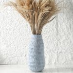 12.6 Inch Mat Blue Modern Handmade Ceramic Vase, Rustic Farmhouse Decorative Flower Vases for Home Decor,Pampas Grass Bouquet, Living Room,Kitchen,Office,Bedroom,Centerpiece Table Decorations - Image 3
