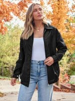 AUTOMET Womens Oversized Leather Jackets Faux Suede Fall Fashion Motorcycle Coats Winter Outfits Clothes Y2k Tops - Image 3