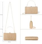 Kseymeir Clutch Purses for Women Pleated Evening Handbag with Chain Prom, Cocktail, and Wedding - Image 6
