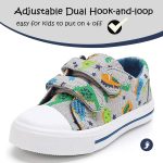 K KomForme Toddler Boys & Girls Shoes Kids Canvas Sneakers with Cartoon Dual Hook and Loops - Image 3