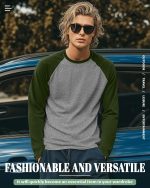 Huukeay 3 Pack Men's Long Sleeve Baseball Shirts, Crew Neck Raglan Cotton Blend Casual Vintage Jersey Sport Tee Tops - Image 3