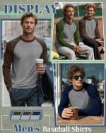 Huukeay 3 Pack Men's Long Sleeve Baseball Shirts, Crew Neck Raglan Cotton Blend Casual Vintage Jersey Sport Tee Tops - Image 5