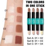 Contour Stick, 2Pcs Dual-Ended Highlighter Makeup Pen & Contouring Stick for Face Shaping, Long Lasting Waterproof Cream Bronzer & Highlight Sticks Make Up Kit for All Skin Tones(01# + 03#) - Image 3