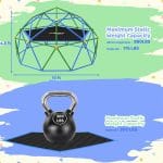 Gardenature 10FT Climbing Dome with Hammock, Outdoor Jungle Gym for Kids, Geometric Dome Climber Supporting 880 Lbs Anti-Rust Metal Outdoor Play Structure ASTM Approved Blue & Green - Image 3