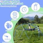 Gardenature 10FT Climbing Dome with Hammock, Outdoor Jungle Gym for Kids, Geometric Dome Climber Supporting 880 Lbs Anti-Rust Metal Outdoor Play Structure ASTM Approved Blue & Green - Image 4