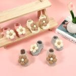 4Packs Baby Girls Socks,Flower Non-Slip Grips for Babies Toddler Princess Low Cut Ankle Socks for Girls - Image 4