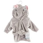 Hudson Baby Unisex Baby Plush Animal Face Bathrobe, Pretty Elephant, 0-9 Months - Image 3