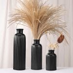 Small Black Ceramic Vase Set of 3, Boho Modern Black Flower Vase Room Decor, Farmhouse Decor, Vases for Your Kitchen, Bathroom, Bedroom, Living Room, Office&Shelf Centerpiece Table Decorations - Image 4