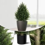 Outdoor Artificial Cedar Topiary Tree, Faux Evergreen Shrubs for Front Porch Decor, Lifelike Fake Bushes Plants for Home Living Room Front Door Decor (2, 2ft) - Image 4