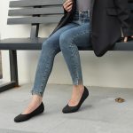 ATHMILE Women's Flat Ballet Shoes Knit Flat Shoes for Women Round Toe Slip on Women Flats for Dressy Casual Office Work Wedding Comfort Soft - Image 3