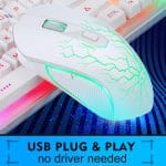 Gaming Keyboard and Mouse Combo, K1 RGB LED Backlit Keyboard with 104 Key for PC/Laptop(White) - Image 3