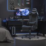 Homall Gaming Chairs, Computer Chair with Footrest and Massage Lumbar Support, Height Adjustable Game Chair with Headrest and Swivel Seat (Black) - Image 3