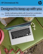 HP Chromebook 14 Laptop, Intel Celeron N4120, 4 GB RAM, 64 GB eMMC, 14" HD Display, Chrome OS, Thin Design, 4K Graphics, Long Battery Life, Ash Gray Keyboard (14a-na0226nr, 2022, Mineral Silver) - Image 3