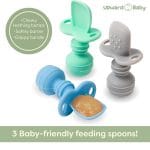 UpwardBaby Baby Spoons Self-Feeding with Anti-Choke Barrier - BPA-Free Silicone Utensils for Baby-Led Weaning & First-Stage Infant Spoons - 6+ Months and Toddler Friendly (3 Pack) - Image 3