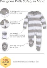 Burt's Bees Baby baby-girls Sleep and Play Pjs, 100% Organic Cotton One-piece Zip Front Romper Jumpsuit Pajamas - Image 3