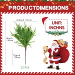 12Pcs Artificial Norfolk Pine Branches 18" Plastic Christmas Plants Decor Faux Greenery Stems Pine Picks Outdoor Faux Plants UV Resistant for Xmas Indoor, Front Porch Home Décor (12, 18inch) - Image 3