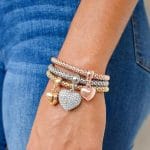 Crystal Charms Multilayer Bracelets - 3PCS Gold/Silver/Rose Gold Corn Chain Bracelet for Women, Tree of Life Heart Shaped Stretch Bracelet - Image 3