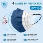 Disposable Face Mask For Adults - Travel Essentials, 100 Pack Individually Wrapped, 4 Ply Protection,Safety Masks Disposable - Image 3