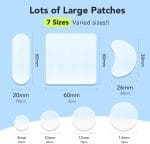 LitBear Large Pimple Patches (7 Sizes 112 Counts), Big Acne Patches, XL Hydrocolloid Bandages for Full Face, Forehead, Chin, Nose, Body, Back, Neck & Chest, Oval, Moon, Square hydrocolloid Patch - Image 3