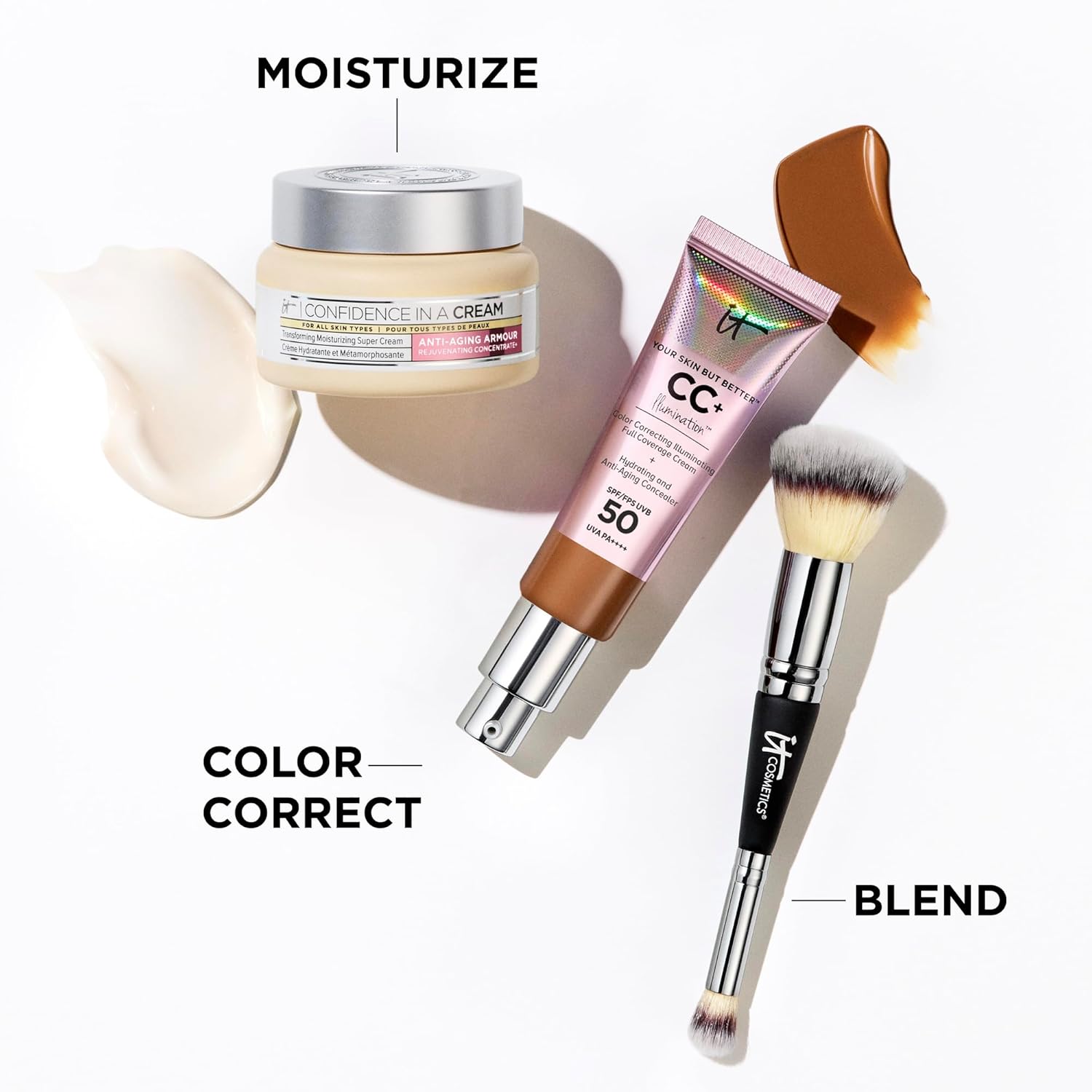 IT Cosmetics CC+ Cream Illumination - Radiant Full Coverage Foundation With SPF 50+, Color Corrector & Hydrating Anti-Aging Serum, Hydrolyzed Collagen + Peptides, Normal to Dry Skin - 1.08 fl oz - Image 5