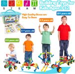 STEM Building Toys for 3 4 5 6 7 8+ Year Old Boys Girls Birthday Gifts 130 PCS Preschool Educational Toys Building Blocks for Kids Age 3-5 4-6 6-8 Stem Kits Activities Creative Games - Image 3