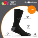 Fruit of the Loom Men's Dual Defense Crew Socks (12 Pack), Black, Medium (6 - 12) - Image 3