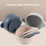 Silicone Baby Feeding Set, 3 Pack Baby Bowls with Suction and 3 Pack Baby Spoons for Babies Toddlers Kids, BPA Free, Baby Utensils Feeding Supplies, Microwave and Dishwasher Safe - Image 3