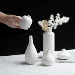 Set of 8 White Ceramic Vases for Dried Pampas Grass Flowers, Aesthetic Boho Modern Decor for Farmhouse Living Room Coffee Table Shelf Fireplace Centerpiece Bedroom Office Desk Home DIY Gifts - Image 3