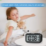 Peakeep Night Light Digital Alarm Clock Battery Operated with Indoor Temperature, Desk Small Clock (Black) - Image 3