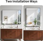 KOCUUY Bathroom Mirror Black, 48x36 inch Rectangle Wall Mirror with Metal Frame, Black Vanity Mirror Modern Home Decor for Bathroom, Living Room, Farmhouse, Entryway, Hang Horizontal/Vertical - Image 4