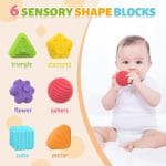 MINGKIDS Montessori Toys for 1 Year Old, 6 Pc Multi Sensory Shape, Toddler Developmental Learning Birthday Gifts, Baby Toys 12 Month - Image 3