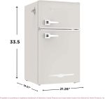 Frigidaire EFR840-Cream EFR840 Retro Mini Fridge with Freezer & Side Bottle Opener-Small 2 Door Refrigerator for Office Bar or College Dorm Room-3.1 Cu Ft (Cream) - Image 4