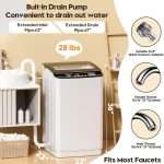 Auertech 28 lbs Portable Washing Machine, Fully Automatic Portable Washer with LED Display, 10 Wash Cycles, 5 Water Levels, 24H Delays, Top Load Washing Machine for Apartment, RV, Dorm, Home - Image 4