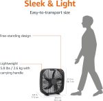 Amazon Basics 3 Speed Box Fan, Indoor Electric Fan for Home Cooling, 5 Blades, Lightweight Design, 67 Watts, 20-Inch, Black, 6.8"D x 20.86"W x 21.33"H - Image 4