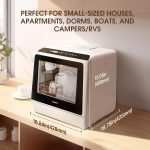 NOVETE Portable Countertop Dishwashers, Compact Dishwashers with 5L Built-in Water Tank & Inlet Hose, 5 Washing Programs, Baby Care, Air-Dry Function and LED Light for Small Apartments - Image 3