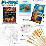 koseibal Acrylic Paint Set for Kids, Art Painting Supplies Kit with 18 Paints, 5 Canvas Panels, 8 Brushes, Table Easel, Etc, Premium Paint Set for Students, Artists and Beginner - Image 3