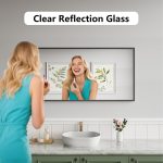 Koonmi Bathroom Mirror 24x48 Black Bathroom Wall-Mounted Mirrors, Modern Vanity Mirror for Bedroom, Living Room, Aluminum Alloy Frame Allow to Hang Horizontally or Vertically - Image 3