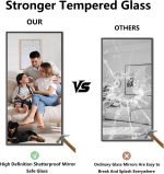 Koonmi Bathroom Mirror 24x48 Black Bathroom Wall-Mounted Mirrors, Modern Vanity Mirror for Bedroom, Living Room, Aluminum Alloy Frame Allow to Hang Horizontally or Vertically - Image 4