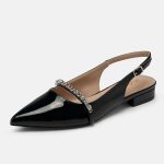 Elisabet Tang Women Slingback Flats with Rhinestone Pointed Toe Flats for Women Dressy Shoes - Image 4