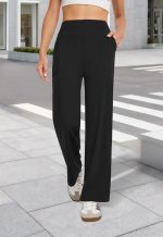 Wide Leg Pants Woman High Waist Yoga Pants with Pockets Loose Stretch Dress Work Sweatpants Casual Lounge - Image 3