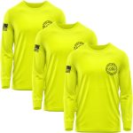 3 Pack Custom Shirts for Men, Long Sleeve Hi Visibility T Shirt Safety Customized Workwear Company Uniform Tops Black - Image 3