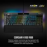 Corsair K100 RGB Optical-Mechanical Wired Gaming Keyboard - OPX Switches - PBT Double-Shot Keycaps - Elgato Stream Deck and iCUE Compatible - QWERTY NA Layout - Black - Image 3