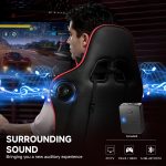 GTPLAYER Gaming Chair with Bluetooth Speakers, Adjustable Backrest and Height, 3D Armrests, Footrest, Ergonomic Computer Chair for Gamers (Brick Red) - Image 4