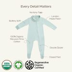 MON CHOU Baby Footie Pajama - Luxuriously Soft Pima Cotton Newborn Sleepers - Organic Cotton Baby Pajamas - Newborn Onesie - Image 3