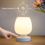 Touch Bedside Table Lamp - Modern Small Lamp for Bedroom Living Room Nightstand, Desk lamp with White Opal Glass Lamp Shade, Warm LED Bulb, 3 Way Dimmable, Simple Design - Image 3