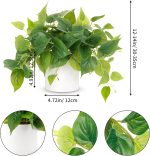 JPSOR Faux Plants Indoor, Pothos Small Fake Plants for Home Decor Indoor Fake Potted Plant Artificial Plants for Living Room Shelf Home Office Decor（White Ceramic Pot） - Image 3