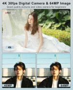 FLATIC Digital Camera, 4K 64MP Cameras for Photography with 64GB Card, 18X Zoom Autofoucs Vlogging Camera for YouTube with 180° Flip Screen, Compact Vlog Travel Camera Kit for Beginner, Teens - Image 3