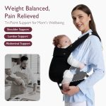 Momcozy Baby Carrier - Ergonomic, Cozy and Lightweight Carrier for 7-44lbs, Effortless to Put On, Ideal for Hands-Free Parenting, Enhanced Lumbar Support, Purehug for Infant to Toddler, Black - Image 3